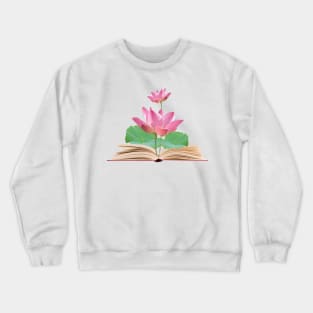 Lotus growing from book Crewneck Sweatshirt